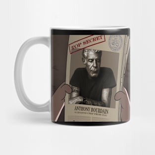 anthony bourdain-animation in the newspaper Mug